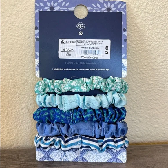 Roller Rabbit x Target NWT Hair Binders 5pk Blue Multi - Picture 2 of 8